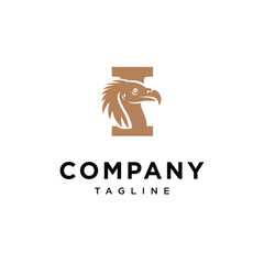 Letter I Vulture Bird logo icon vector.