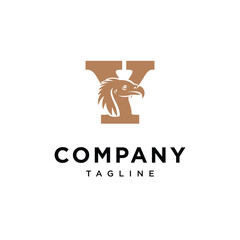 Letter Y Vulture Bird logo icon vector.
