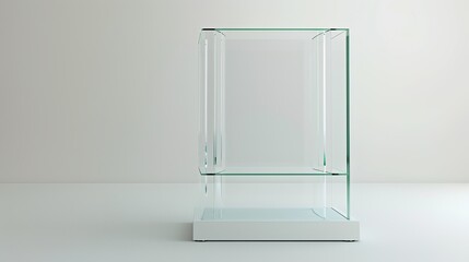 Transparent Glass Display Stand - a sleek and modern visual. The transparent design creates an open and elegant presentation.
