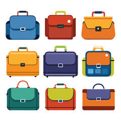 a set of realistic laptop bags design