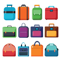 a set of realistic laptop bags design