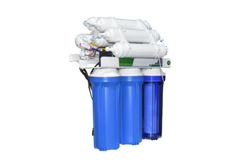 Reverse osmosis water purification system isolaterd on white. Water cleaning system