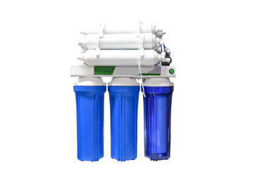 Reverse osmosis water purification system isolaterd on white. Water cleaning system