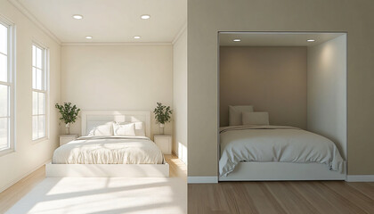Fototapeta premium Minimalist and unique interior design in the house