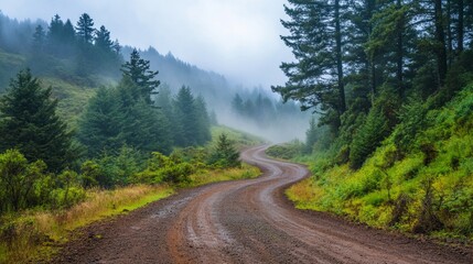 beautiful dirt road with many trees around
