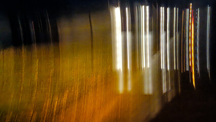 light rods glow abstract motion blur effect on black technology background 