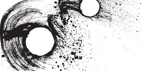 墨の円　手書きの毛筆イラスト