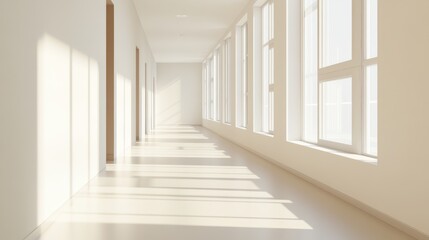 Fototapeta premium White Hallway with Streaming Light
