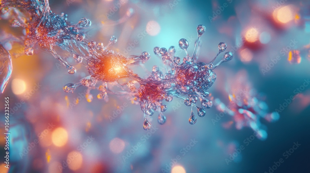 Aufkleber Abstract Macro Image of Crystalline Structures with Glowing Background