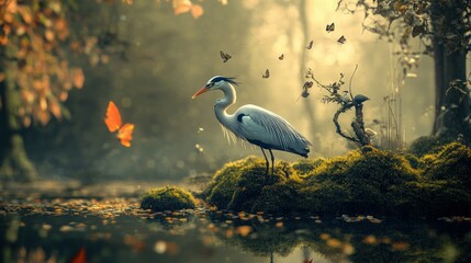 Naklejka premium Nature with wildlife, capturing the harmony between animals and their environment.