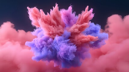 Obraz premium Abstract Pink and Purple Smoke Cloud Explosion Background