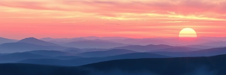 Obraz premium Soft watercolor pastel landscape with sunset colors, watercolor, gentle, sunset