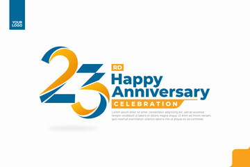 Number 23 logo icon design, 23rd birthday logo number, anniversary 23
