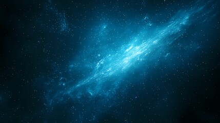 A breathtaking view of a luminous blue nebula, painting the vastness of the cosmos with a radiant display of stars and shimmering gases.