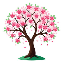 Obraz premium blooming tree on white background