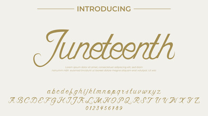 Juneteenth Font Stylish brush painted an uppercase vector letters, alphabet, typeface