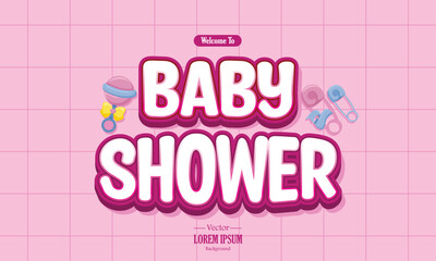 Baby shower text style theme for your project
