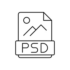 Obraz premium Outline Icon Document format PSD, File Extension