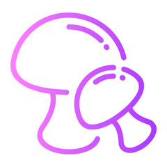 mushroom Line Gradient Icon