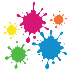 Fototapeta premium colorful ink spots set splash splatter abstract