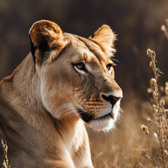 Obraz premium Lioness Photograph Closeup