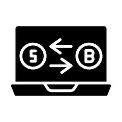 Bitcoin Exchange Solid Icon