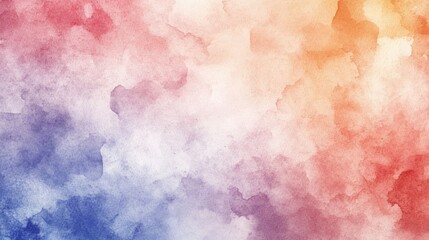 Obraz premium Soft watercolor background in pastel shades, with flowing washes of color blending seamlessly together. The texture of the watercolor paper adds depth.