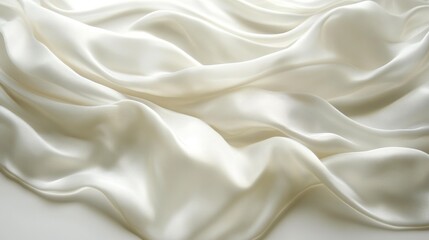 Obraz premium Elegant Cream Silk Fabric Drape Soft Texture Luxury Background