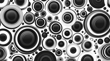 Abstract Monochrome Circle Background Design Texture Geometric Pattern