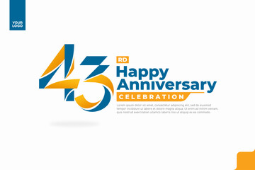 Number 43 logo icon design, 43rd birthday logo number, anniversary 43