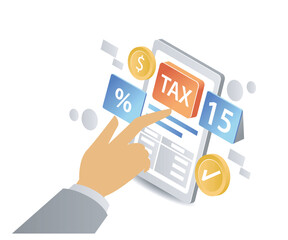 Preparing document for tax calculation taxation concept