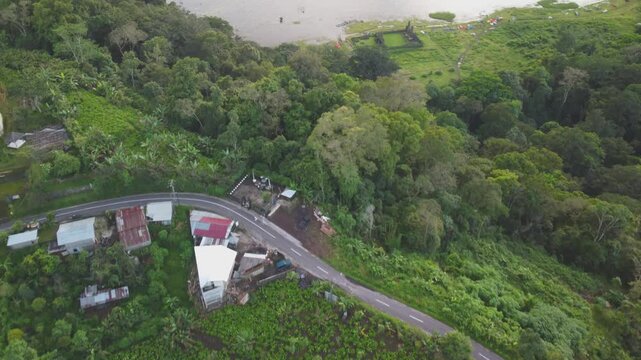 Tamblingan lake drone stock video