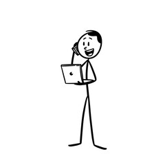 a businessman carrying a laptop