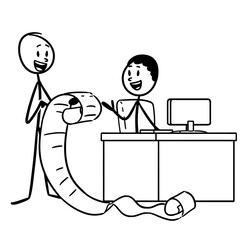 someone checking a very long note from his office colleague