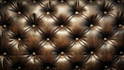 Fototapeta premium Luxurious sepia-toned stock photo of a buttoned black leather material , luxury, sepia, black, leather, material, texture