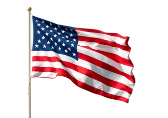 Fototapeta premium United State of America map flag isolated on the white background.