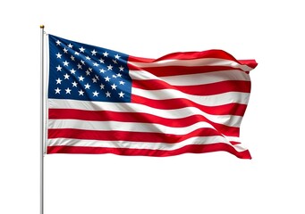 Fototapeta premium United State of America map flag isolated on the white background.
