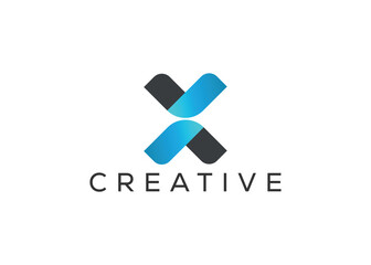 Creative and minimal letter X logo design