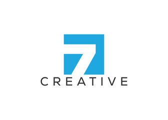 Obraz premium Creative and minimal number seven logo design