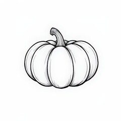 Pumpkin clipart black and white cute, highlighting soft lines and an appealing shape for children’s illustrations