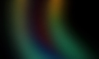 Dark glowing color wave grainy gradient background. Abstract orange green purple blue color noisy gradient vibrant color flow on dark, wave shaped, website header design, poster, banner, cover