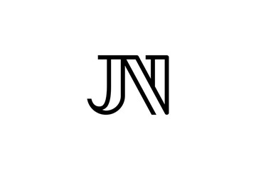 Simple Letter JN or NJ Logo Design Vector 