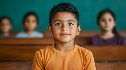 Engaging classroom moments a young student's confident smile captured during a learning session