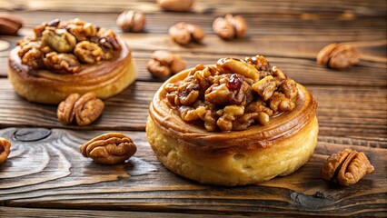Delicious pastry sweet with brown sugar, walnuts, and toppings , dessert, nuts, cake, sweetness, pastry, brown sugar