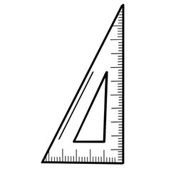 Illustration of School Items - triangle ruler
