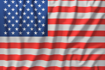 Fototapeta premium A detailed close-up of the American flag, showcasing its red, white, and blue colors with stars and stripes waving gently.