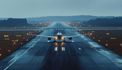 International Civil Aviation Day: Airplane Ready for Takeoff on Clear Runway