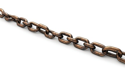Obraz premium Steel chain on white background