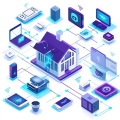 Fototapeta premium Internet of Things connected devices