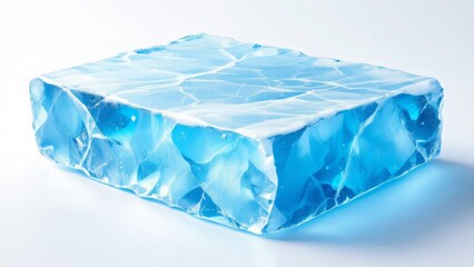 Obraz premium Square ice block with a frosted textured surface